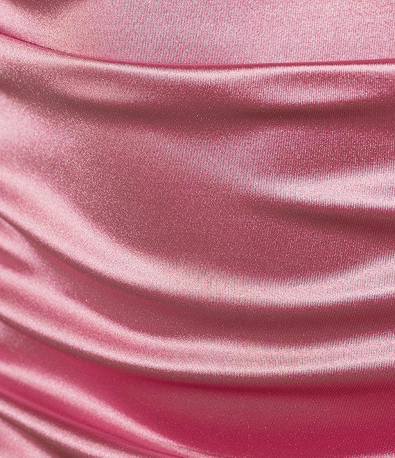 Honey and Rosie Spaghetti Strap Sleeveless Straight Corset-Inspired Bodice Dress Product Image