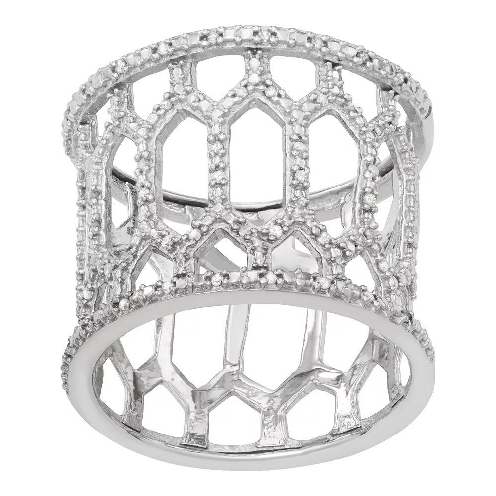 Jewelexcess Sterling Silver 1/8 Carat T.W. Diamond Ring, Women's, Size: 6 Product Image