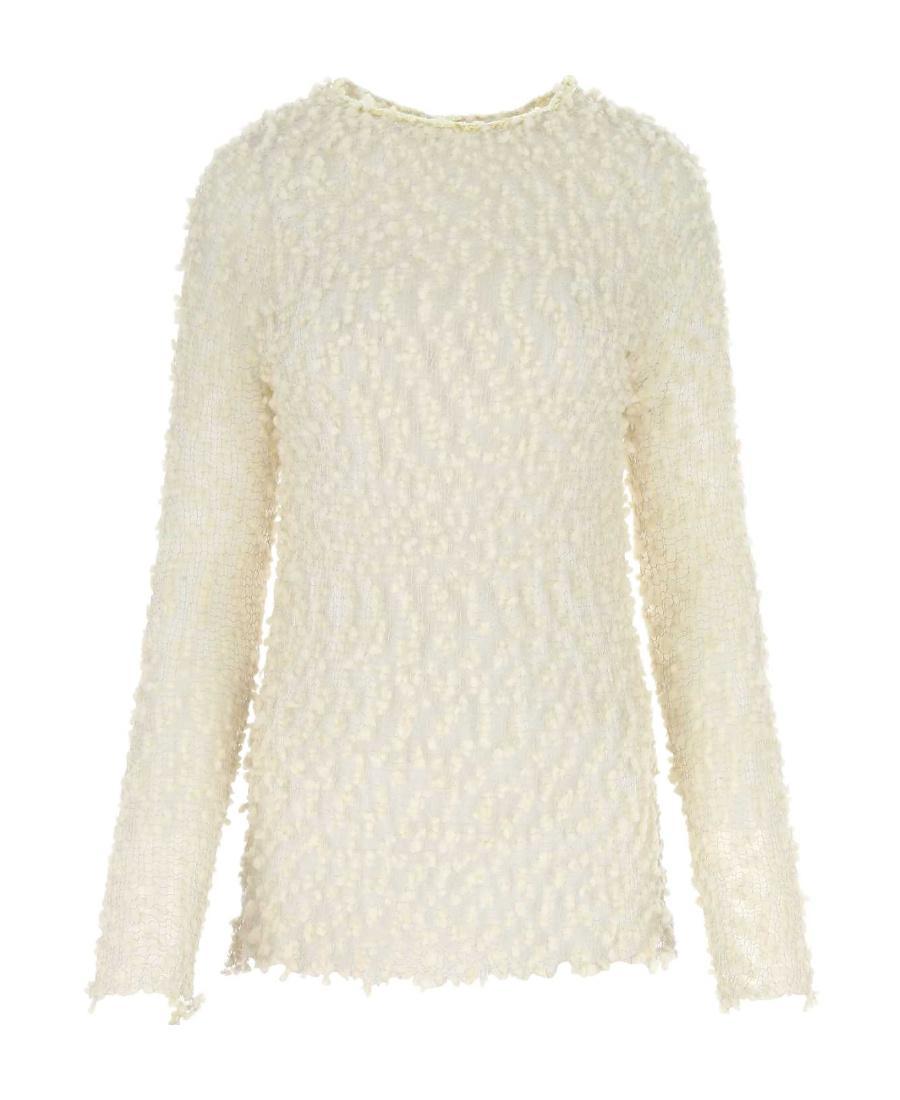 JIL SANDER Mesh Knitted Jumper In White Product Image