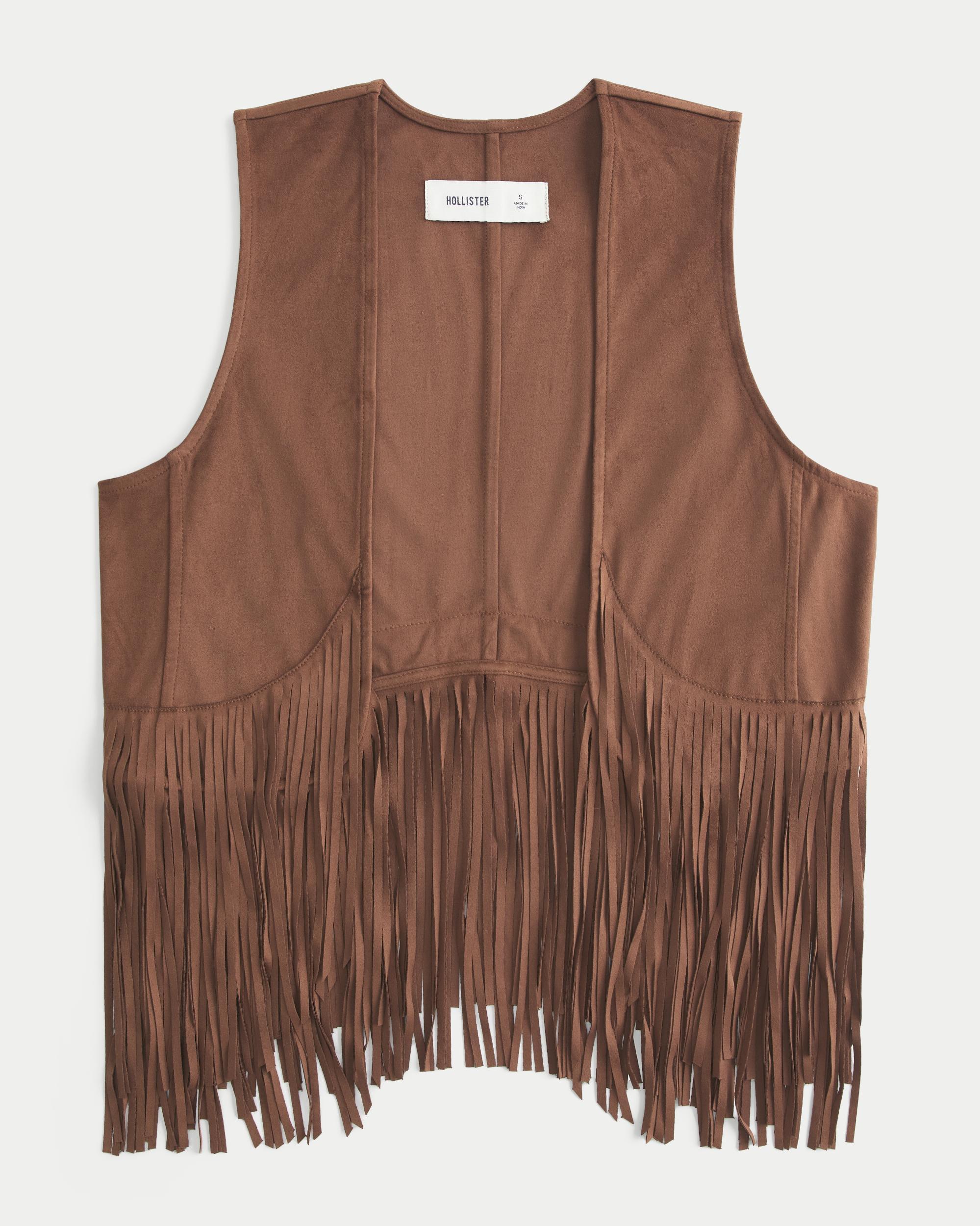 Easy Crochet-Style Fringe Vest Product Image