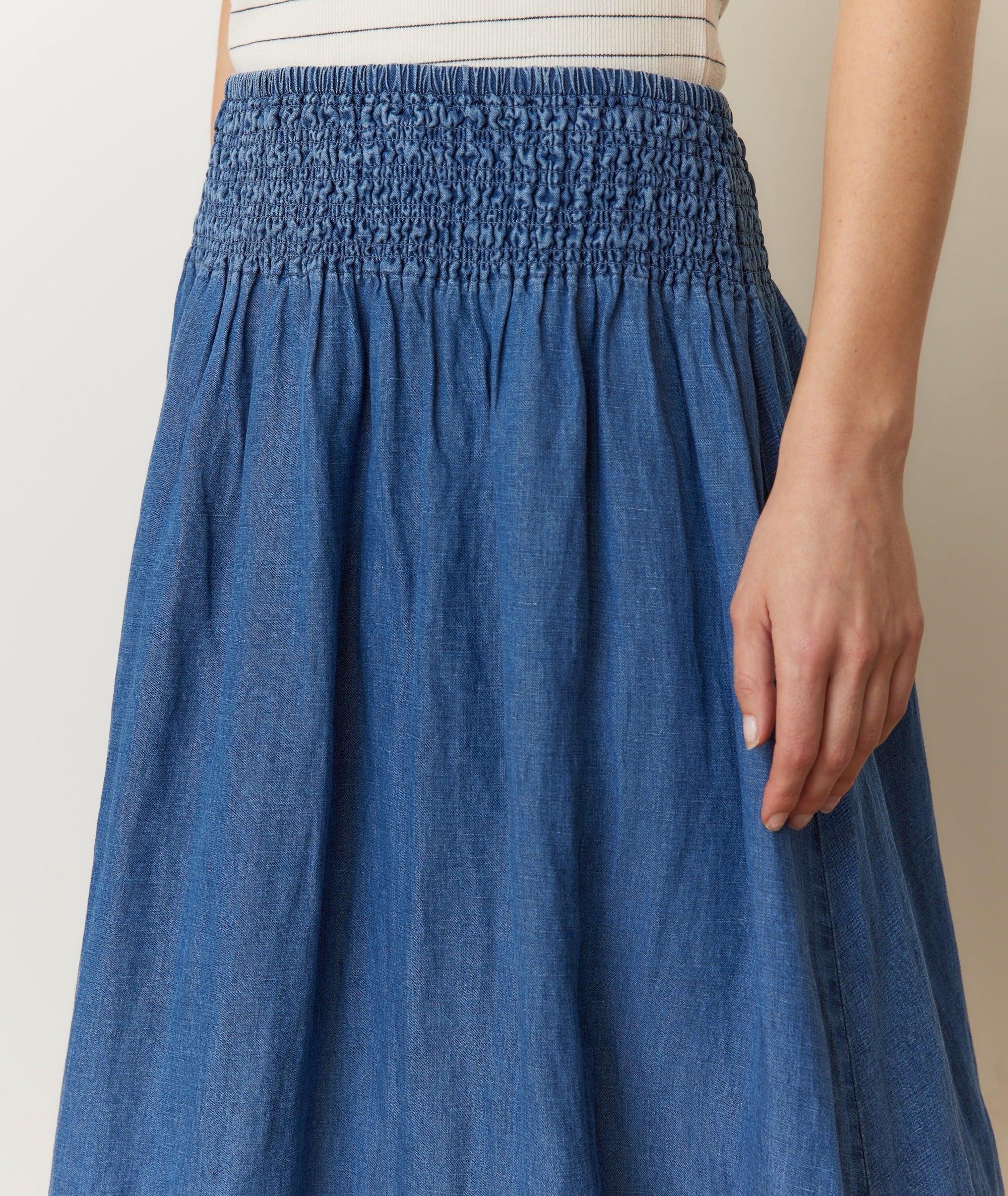 Bea Chambray Midi Skirt Product Image