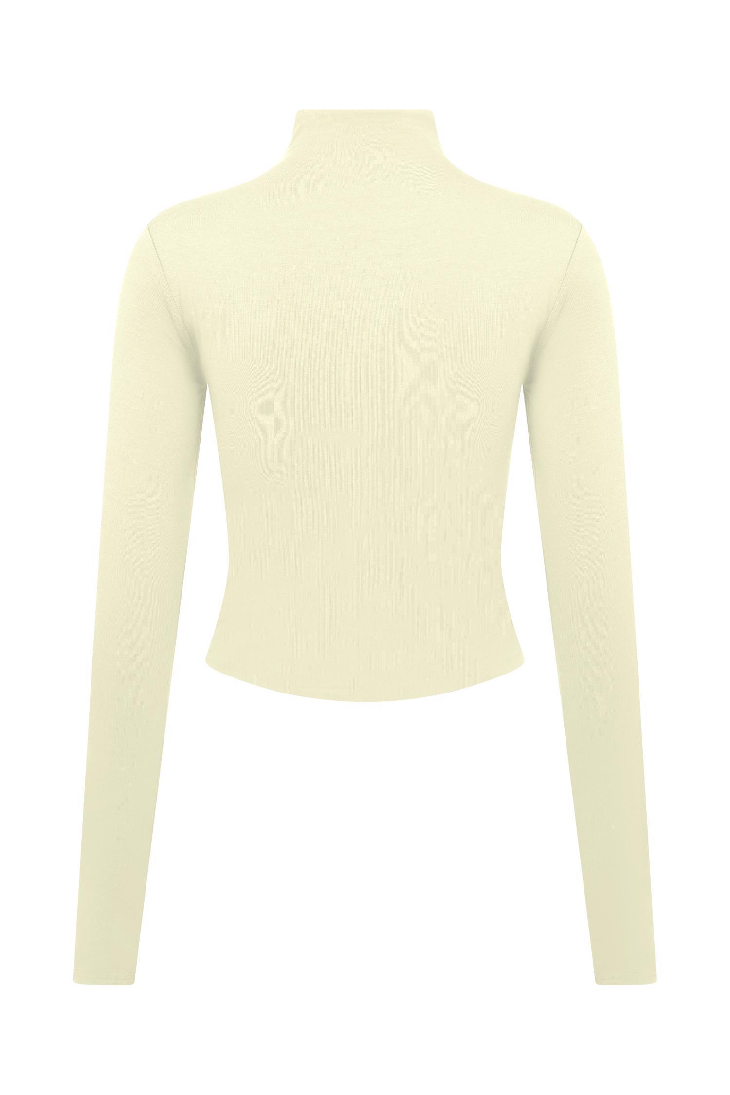 Ember Modal Long Sleeve High Neck Top - Ivory Product Image