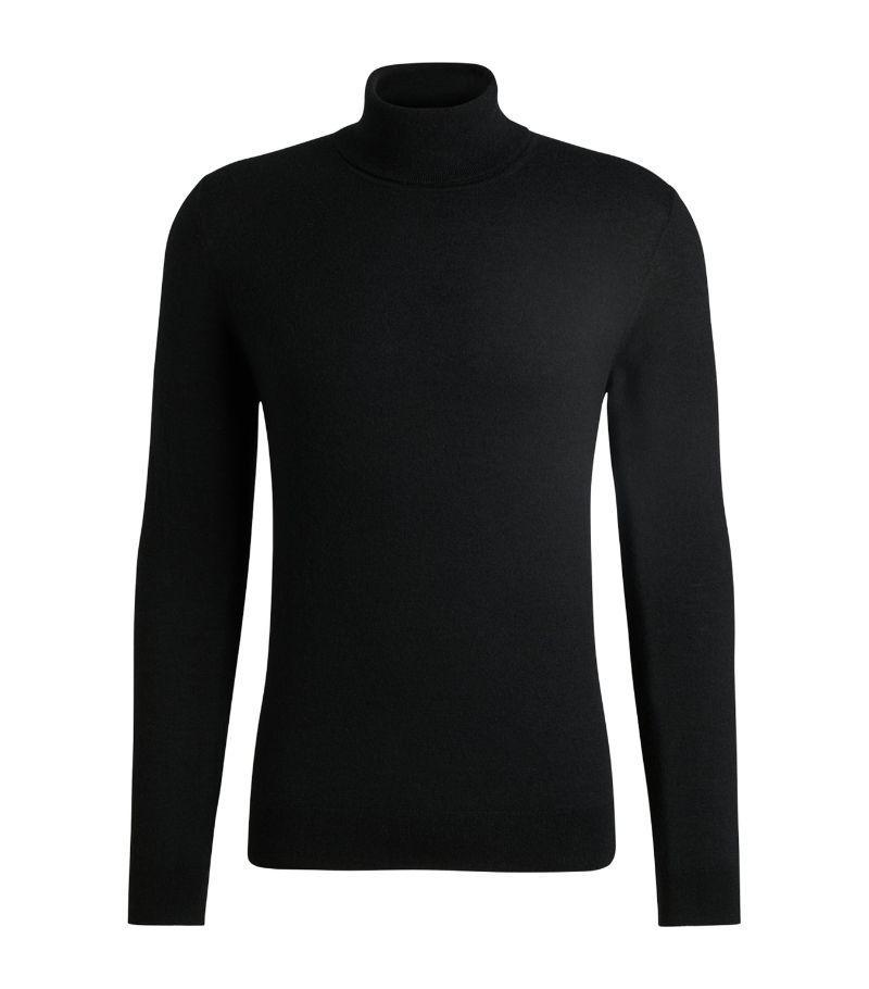 HUGO BOSS Rollneck Sweater In Cashmere In Black Product Image