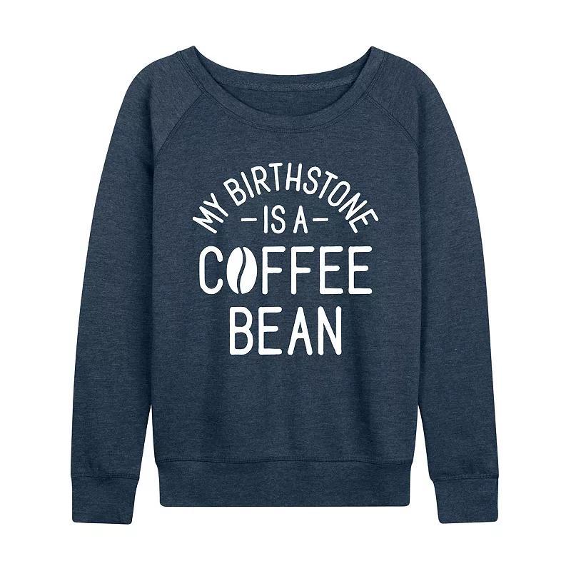 Women's My Birthstone Is A Coffee Bean French Terry Long Sleeve Tee, Girl's, Size: XL, Grey Indigo Product Image