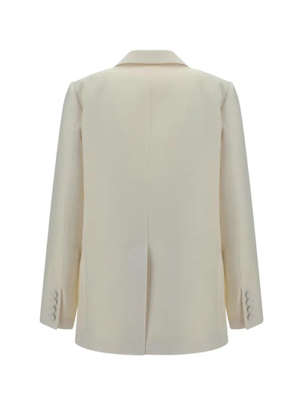 VALENTINO Oversize Wool-blend Blazer Jacket In White Product Image