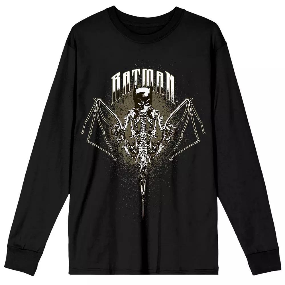 Men's Batman Gothic Bat Mask With Bat Long Sleeve Tee, Size: Medium, Black Product Image
