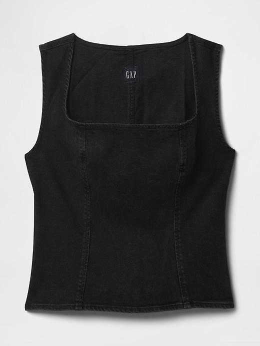 Denim Square-Neck Top Product Image