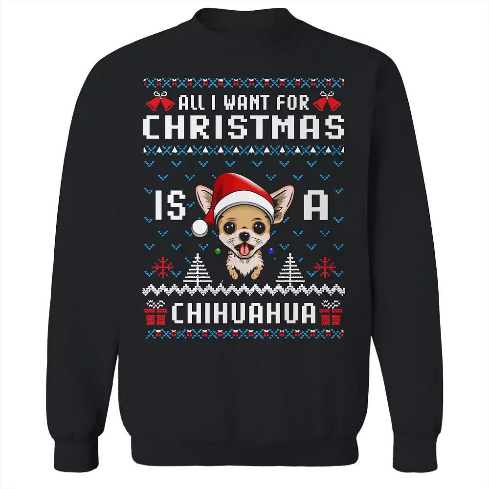 Men's Ugly Christmas Sweater Chihuahua Graphic Sweatshirt, Adult Unisex,  Product Image