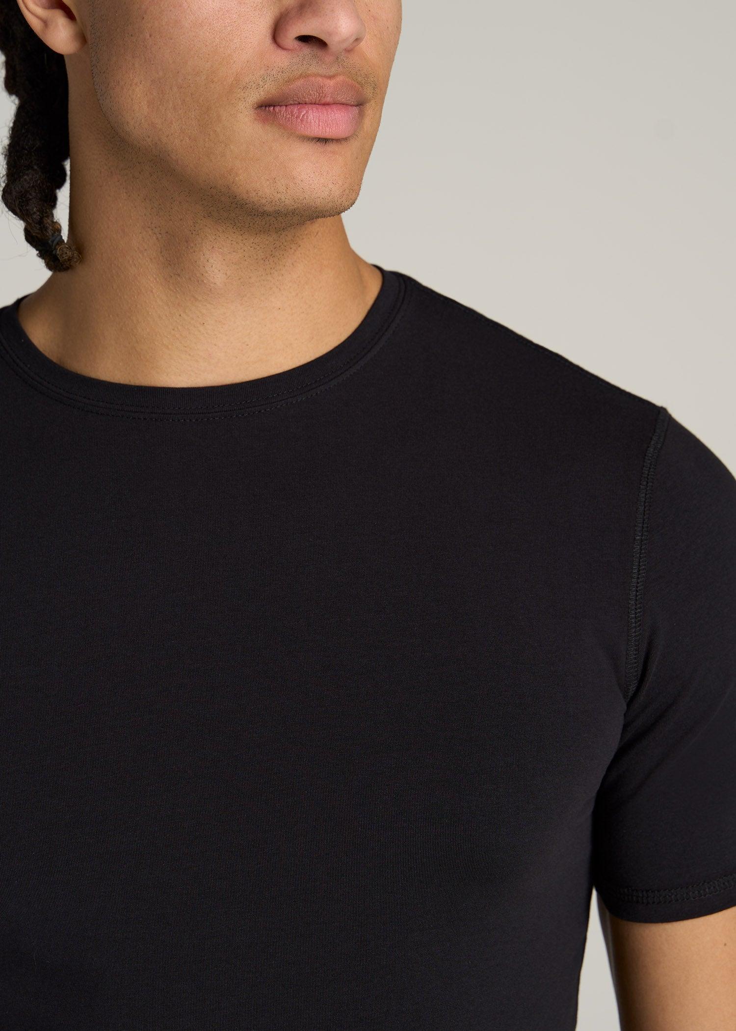 The Essential SLIM-FIT Crewneck Tee for Tall Men in Black Male Product Image