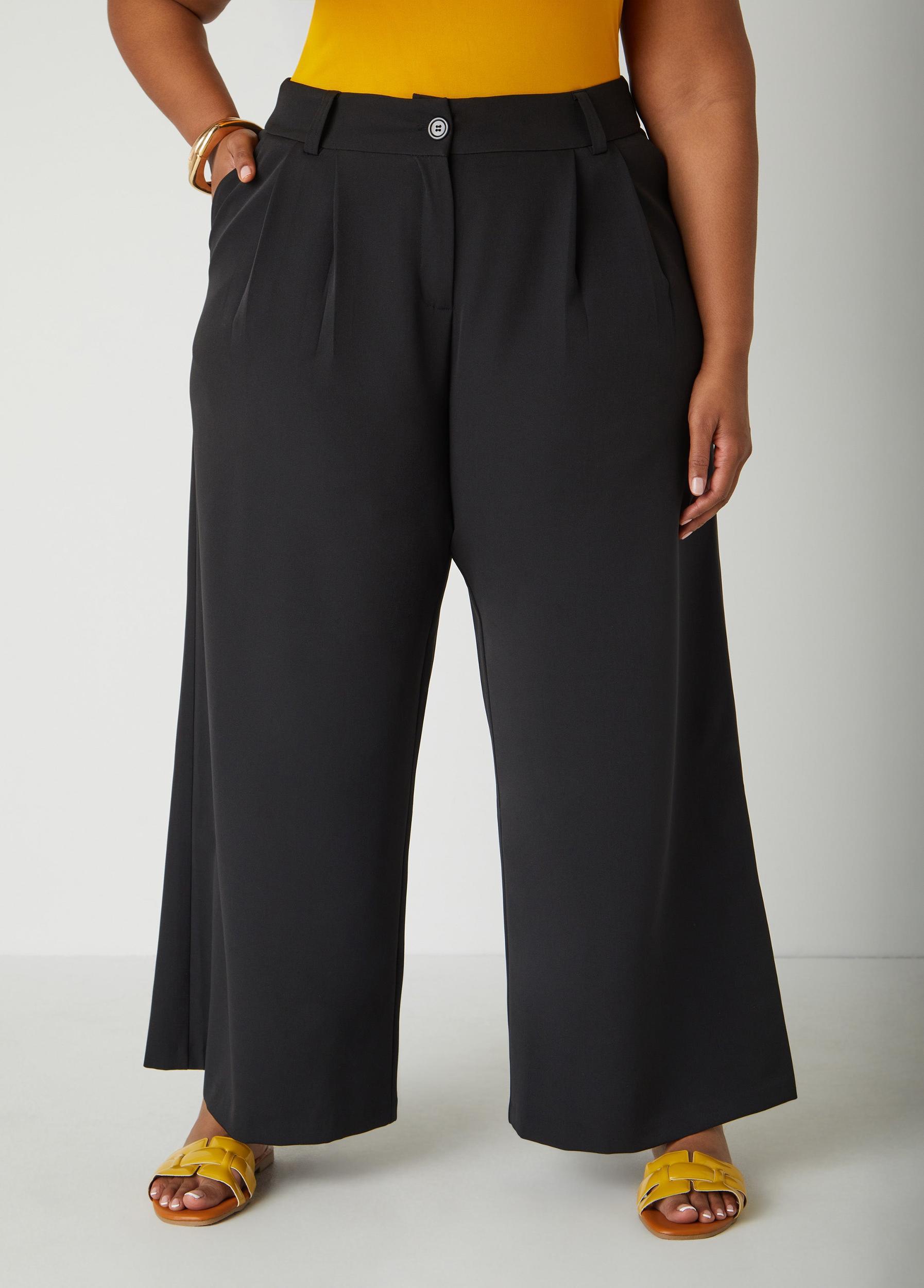 Pleated Wide Leg Trousers Product Image