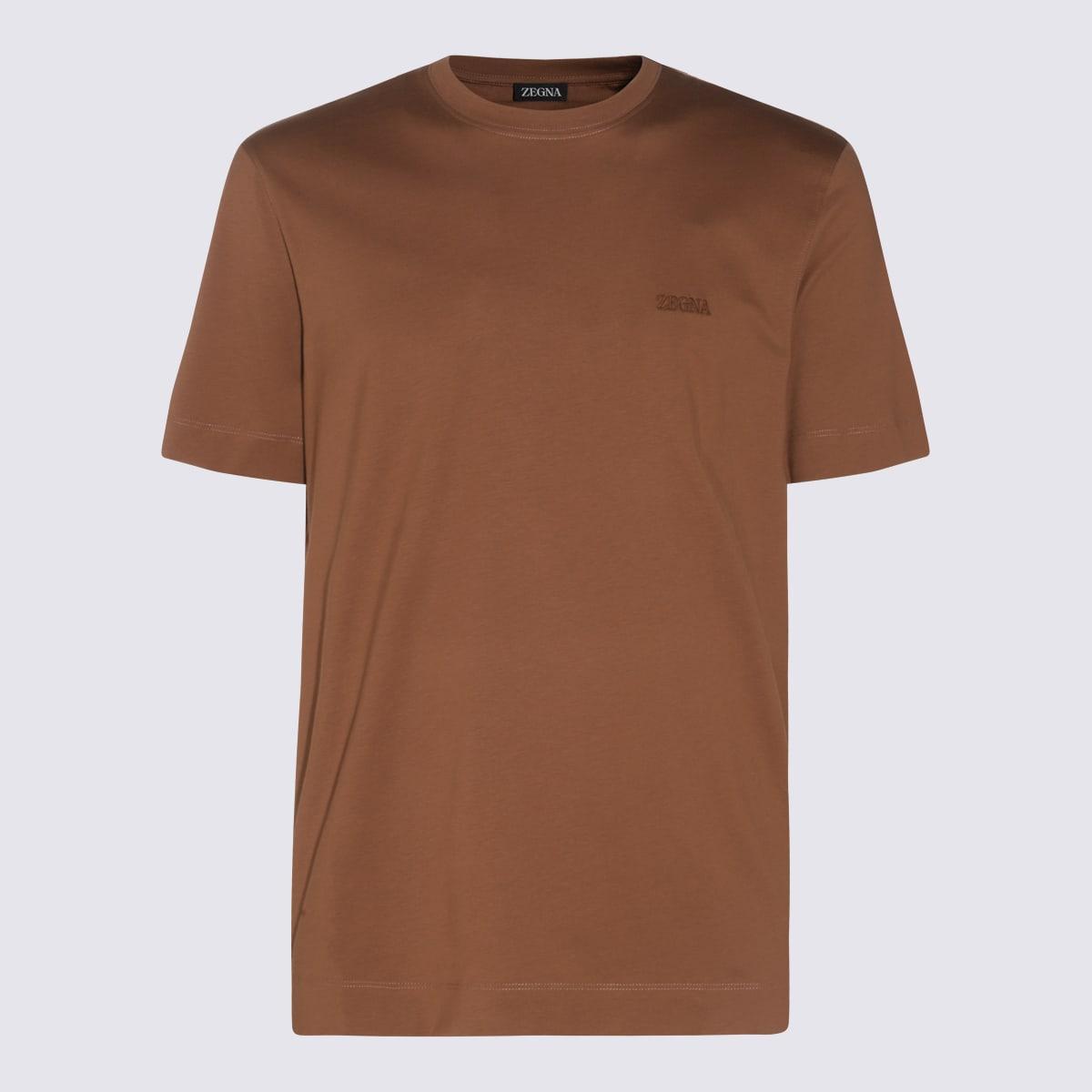 ZEGNA T-shirt With Logo In Beige Product Image