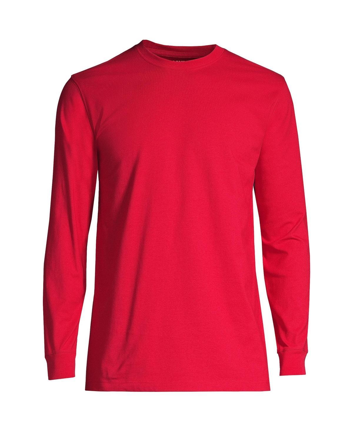 Mens Lands End Super-T Long Sleeve T-Shirt Rich Red Product Image