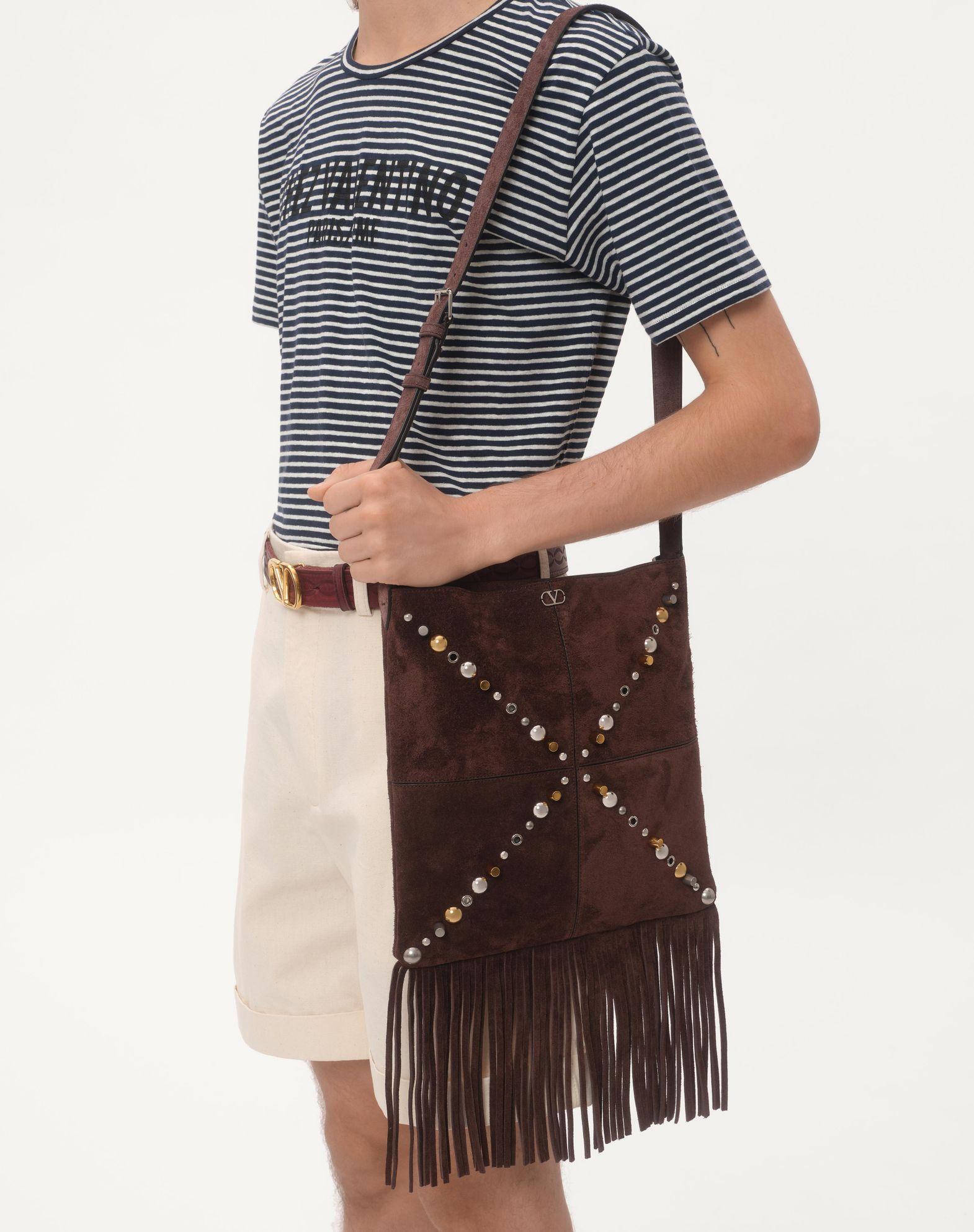 Striped Cotton T-Shirt With Chez Valentino Print Product Image