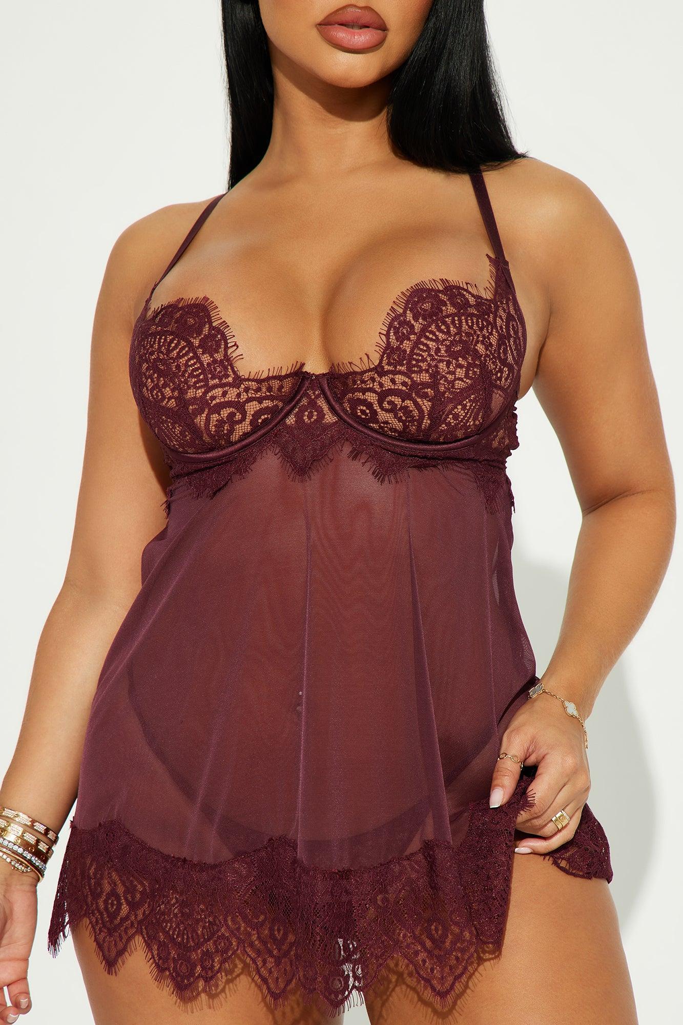 My Lover Lace Babydoll - Wine Product Image