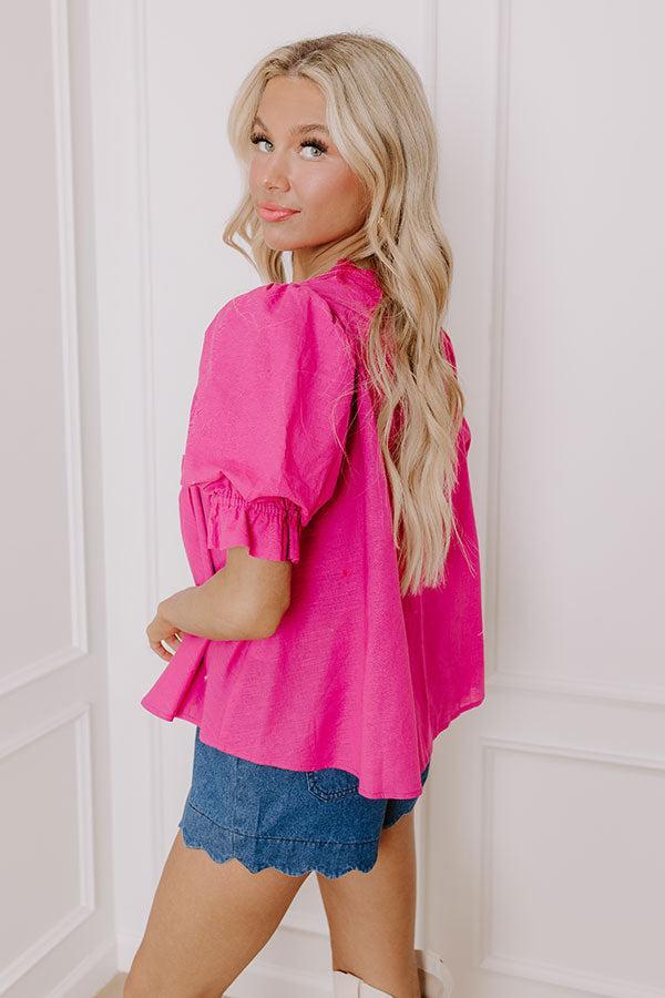 Sweet Smile Linen-Blend Top Product Image