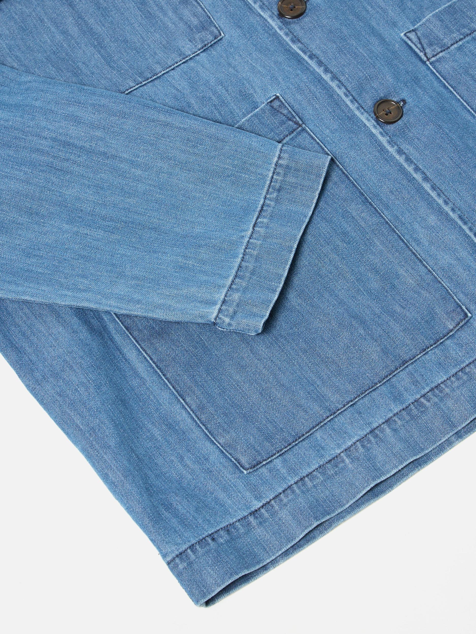 Universal Works Dockside Jacket in Indigo 9oz Recycled Denim Product Image