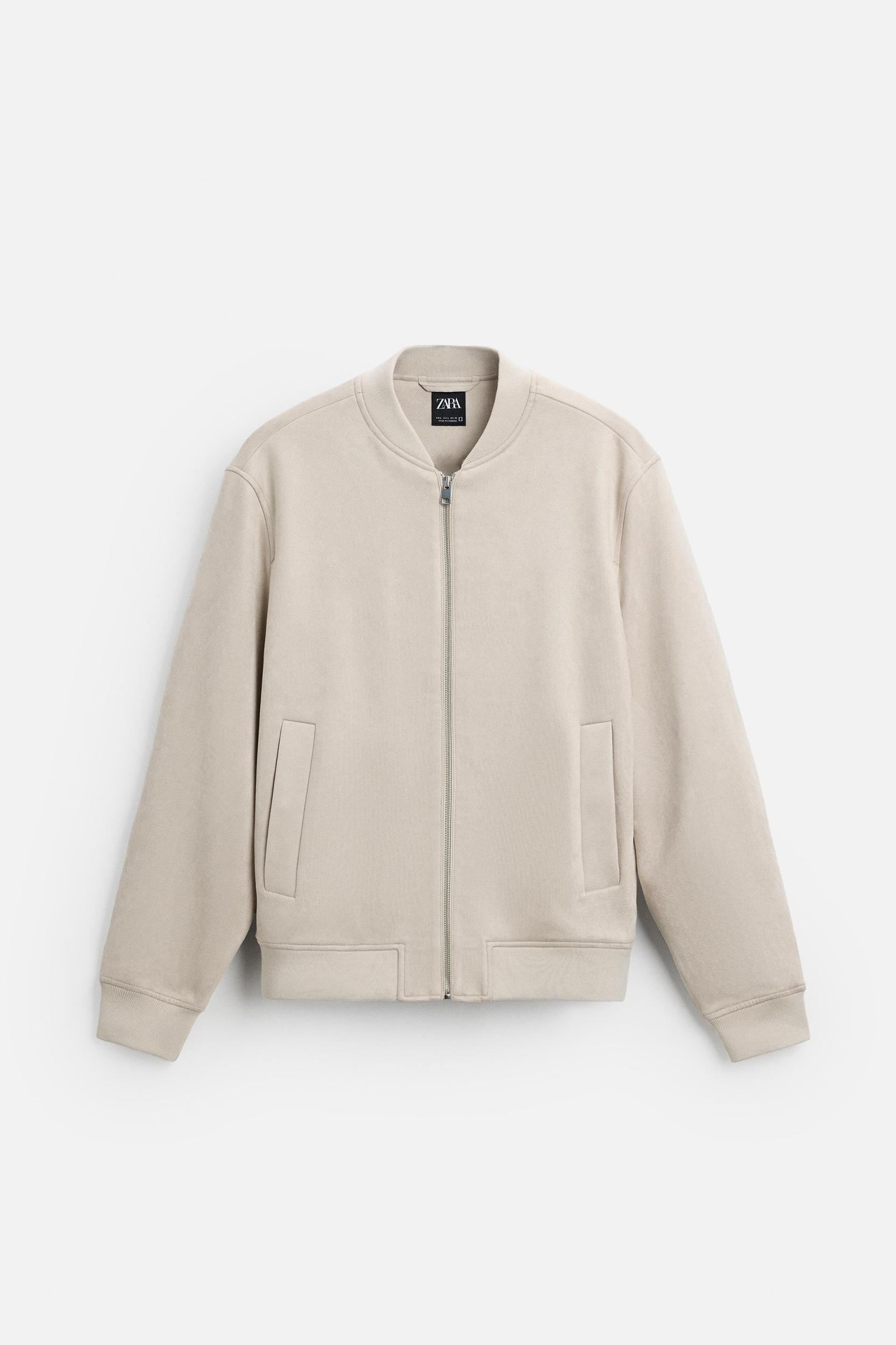 FAUX SUEDE BOMBER JACKET Product Image