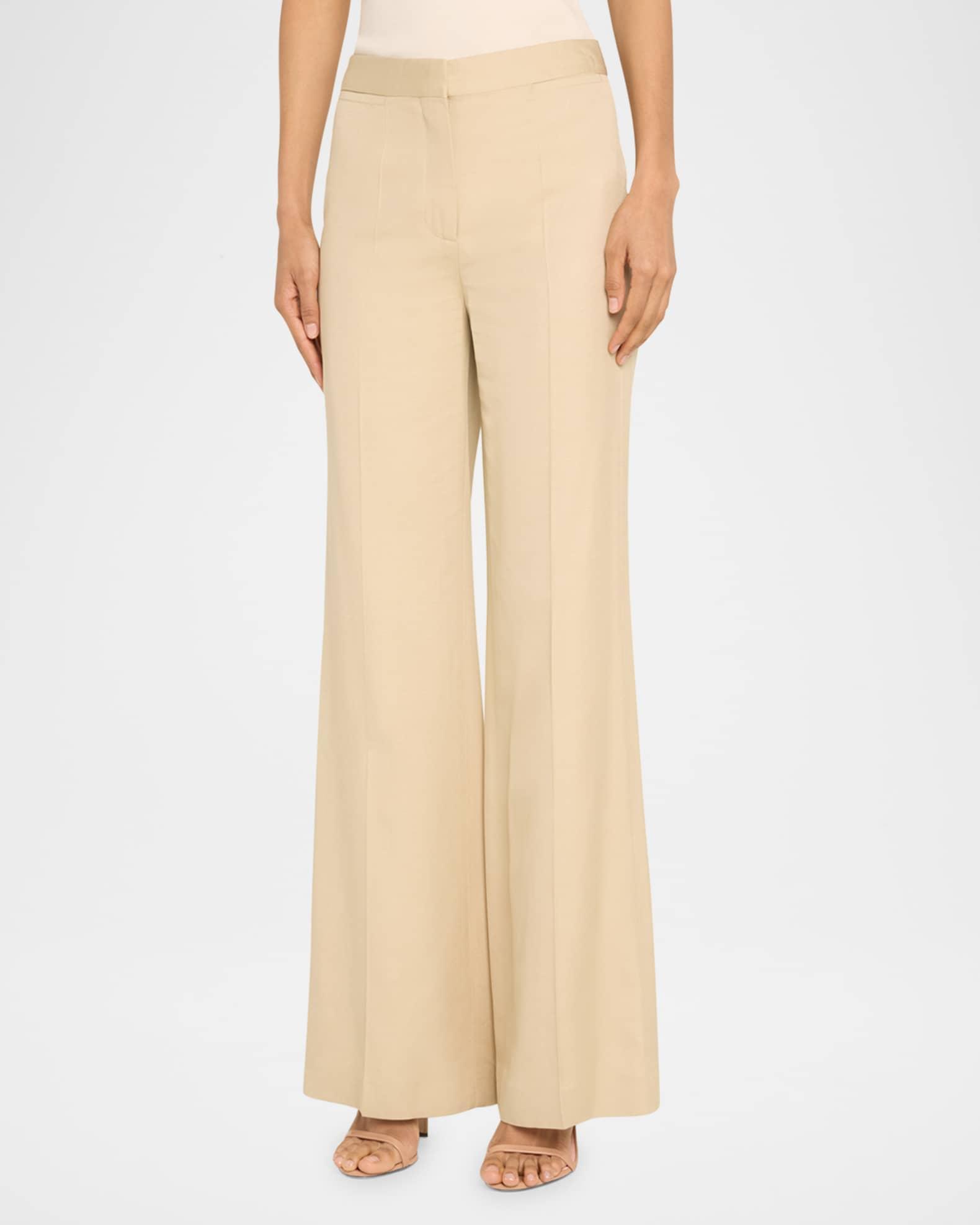 Pleated Straight-Leg Flare Trousers Product Image