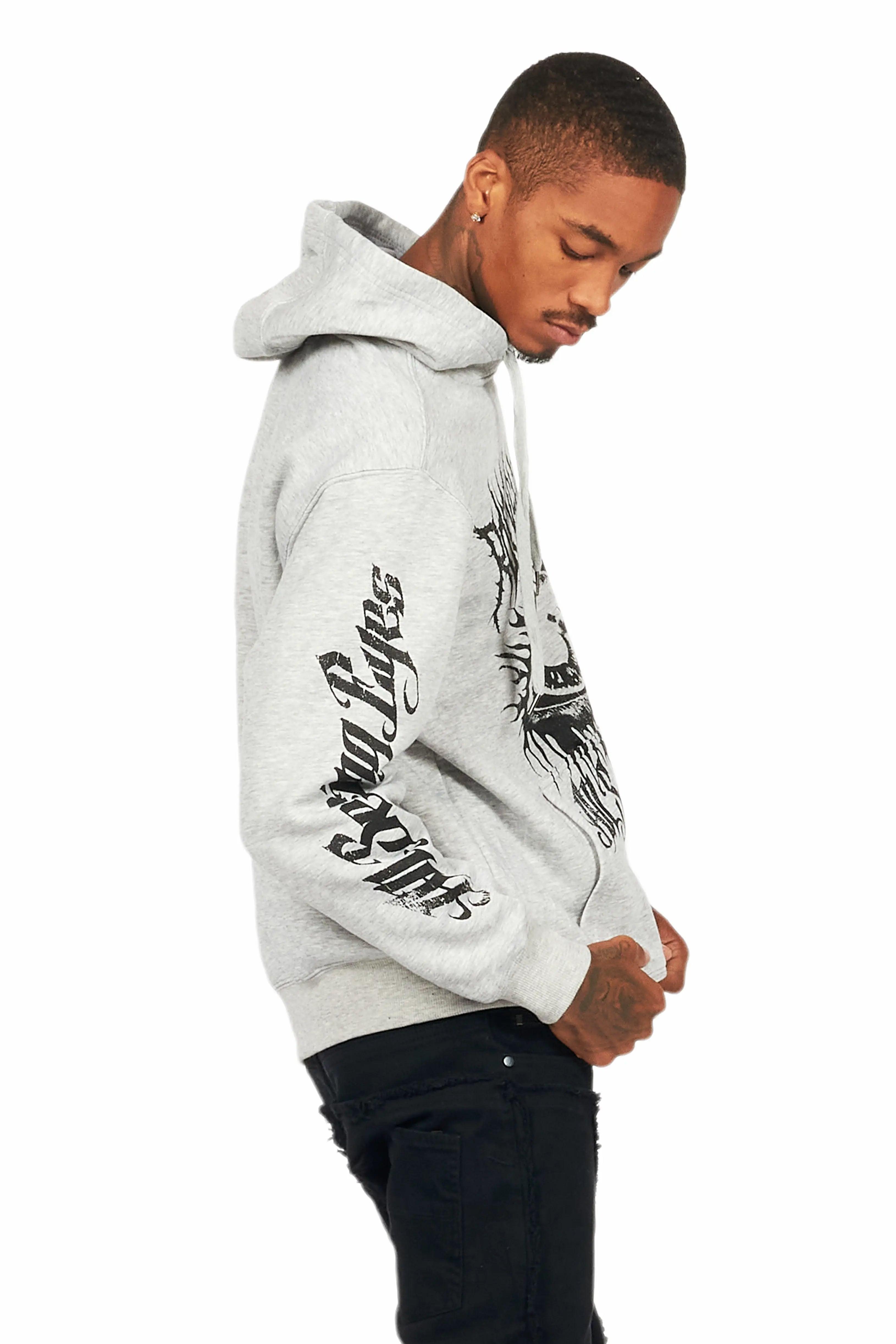 All Seeing Eyes Heather Grey Graphic Hoodie Male Product Image