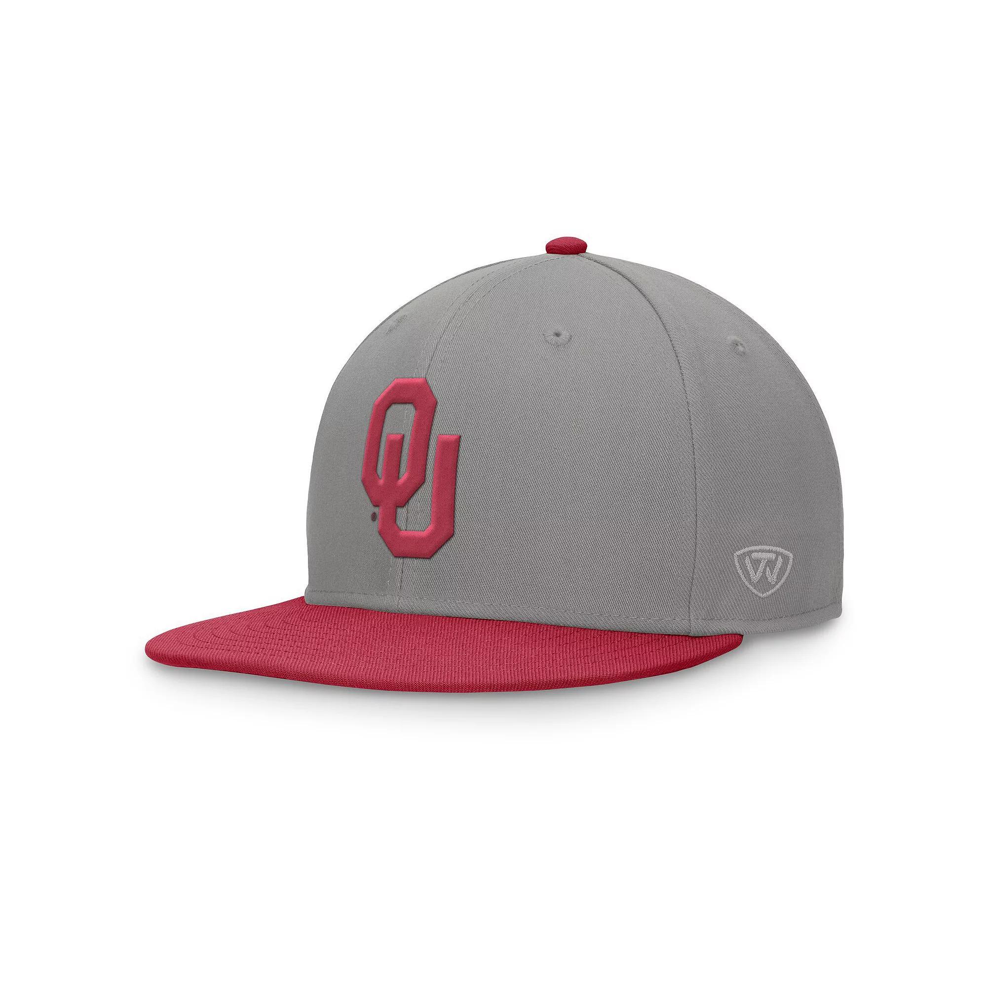 Men's Top of the World Gray/Crimson Oklahoma Sooners Rally Two-Tone Fitted Hat, Size: 7 3/4, Grey Product Image