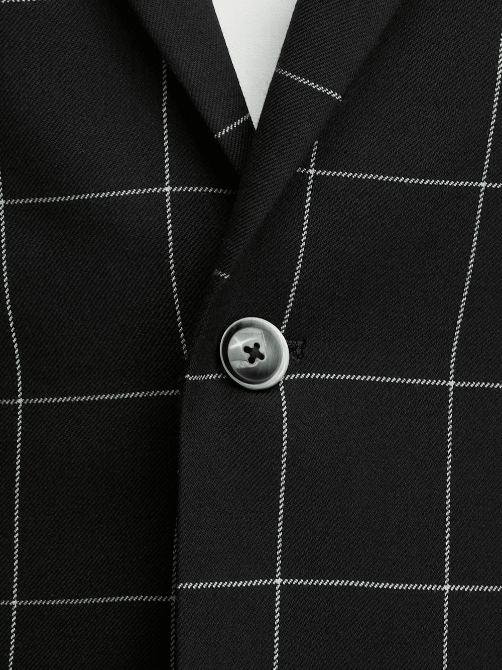 Wool Windowpane Single Breasted Peak Lapel Sport Coat - Black Product Image