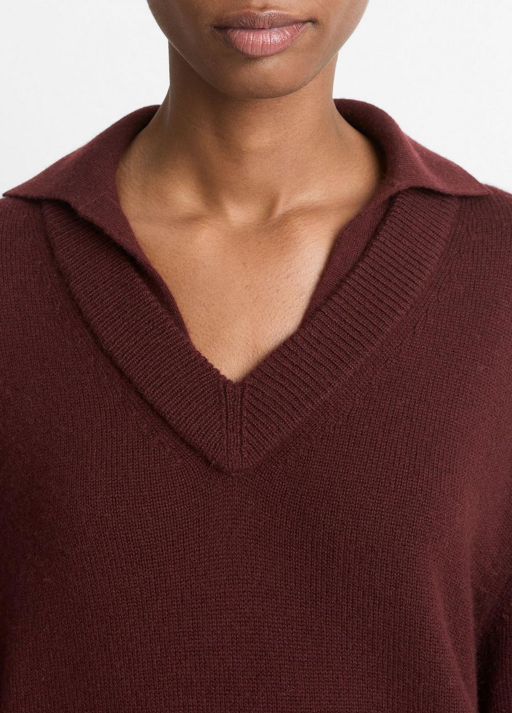 Wool-Cashmere Double-Layer Collared Pullover Product Image