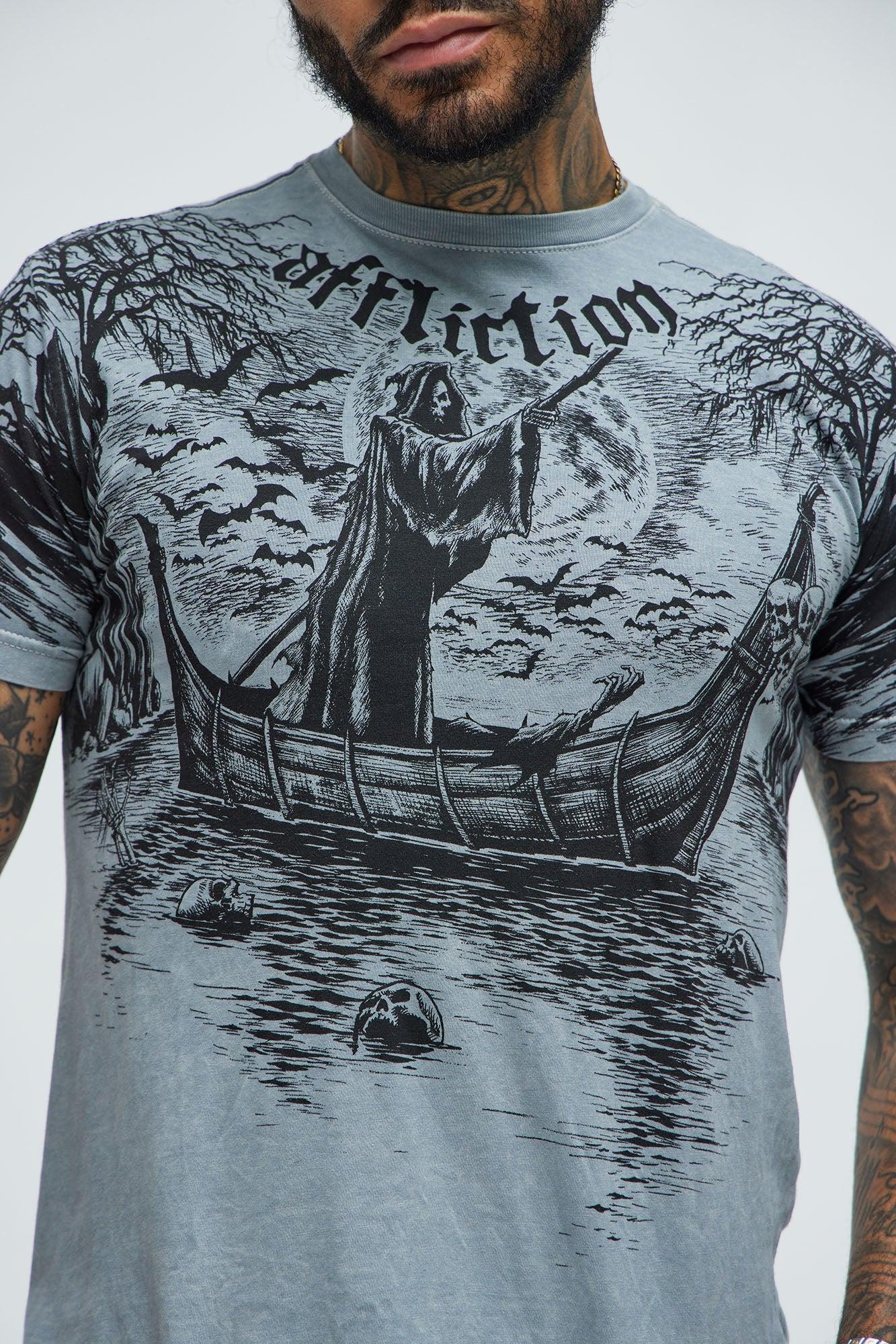 Affliction River Reaper Short Sleeve Tee - Silver Product Image