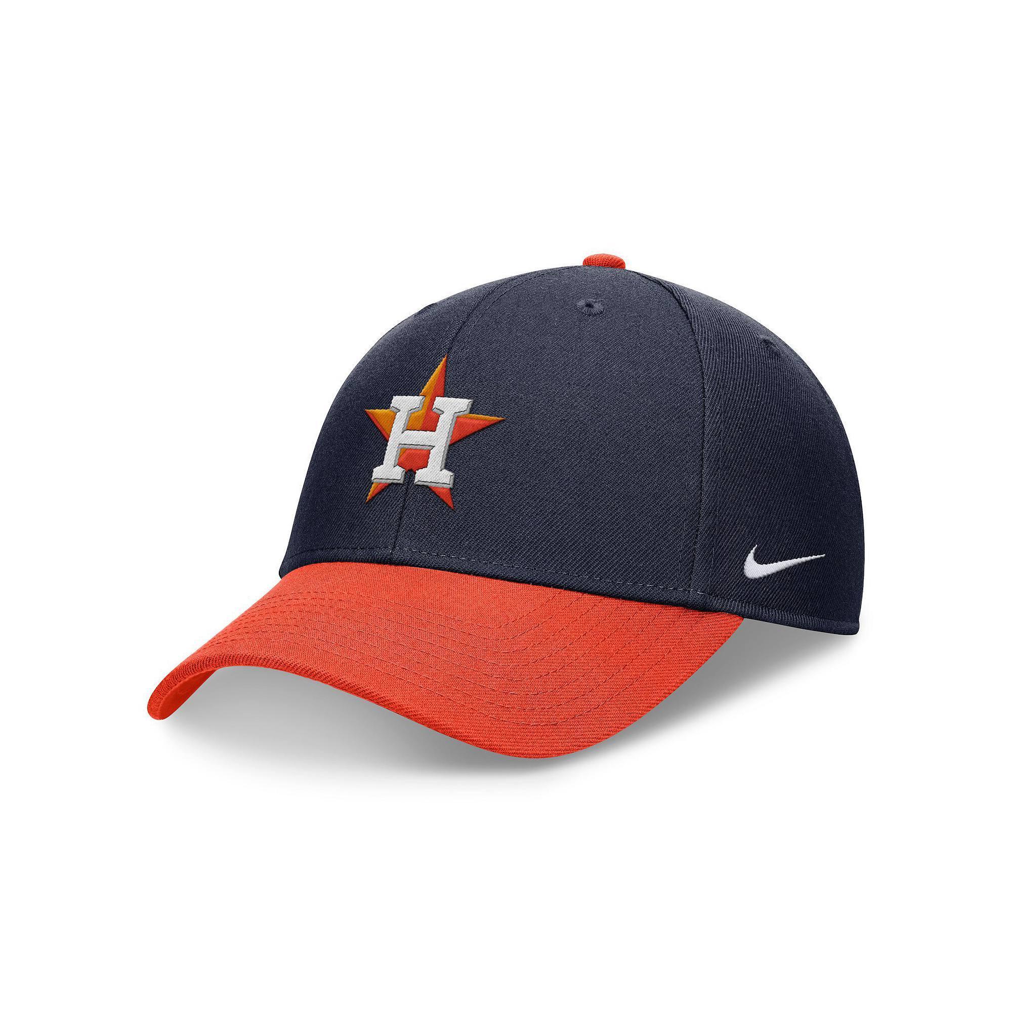 Men's Nike Navy/Orange Houston Astros Evergreen Club Performance Adjustable Hat, Size: Medium/Large, Blue Product Image