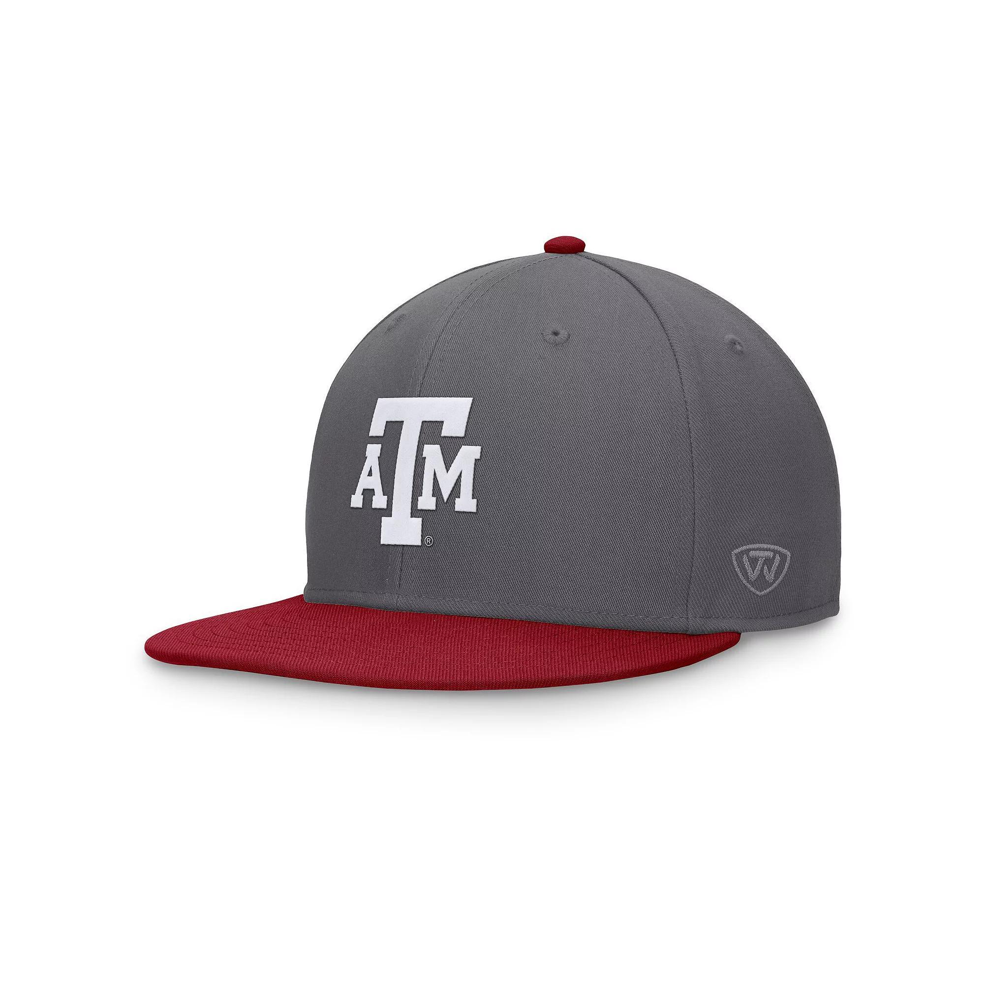 Men's Top of the World Gray/Maroon Texas A&M Aggies Rally Two-Tone Fitted Hat, Size: 7 3/8, Grey Product Image