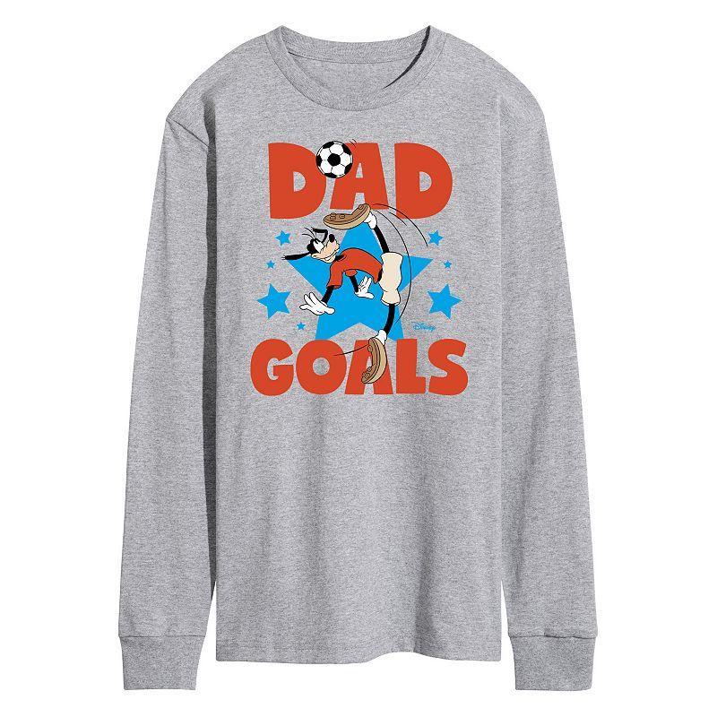 Disney's Goofy Dad Goals Long Sleeve Graphic Tee, Men's, Size: Large, Gray Product Image