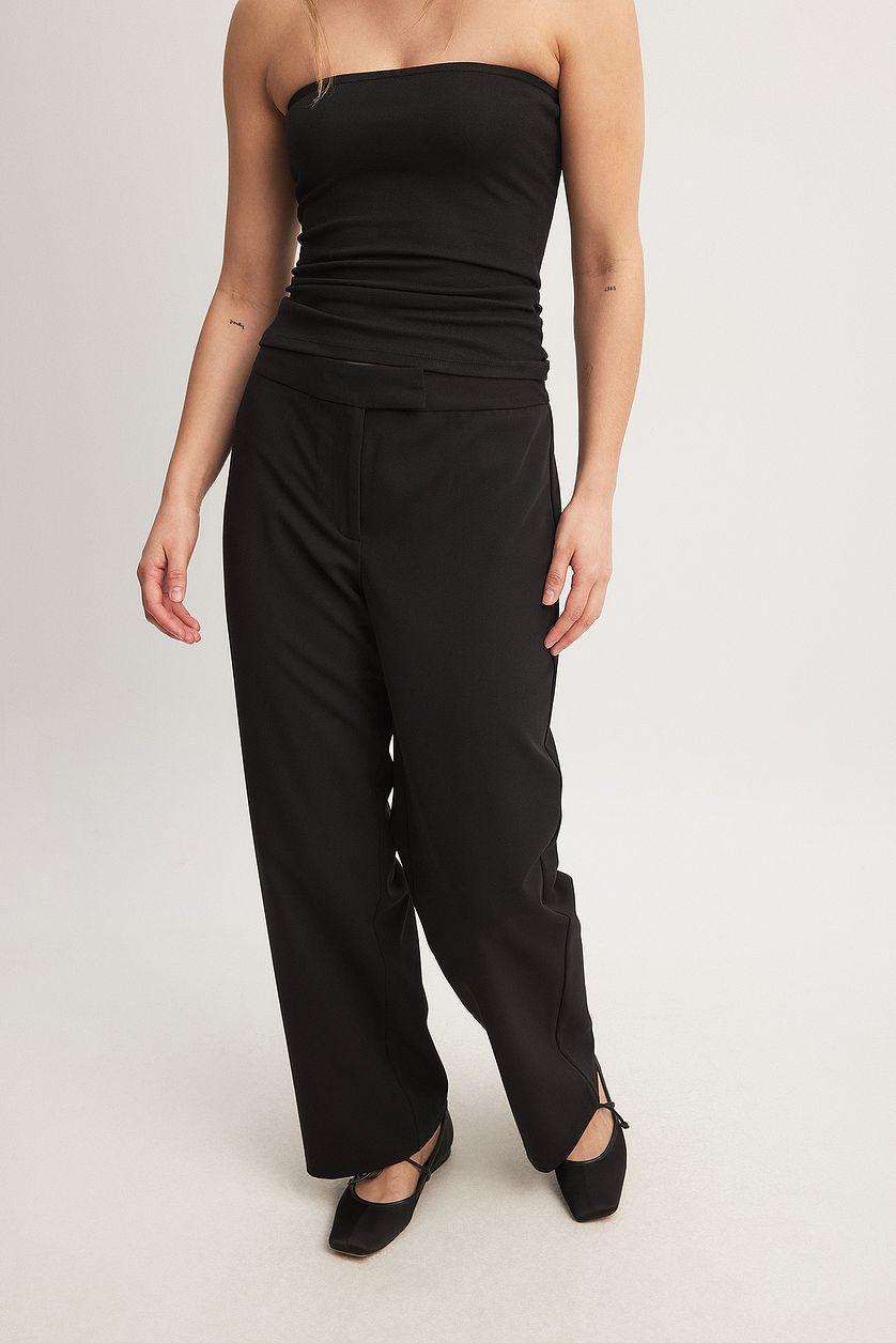 Straight Low Waist Suit Pants Product Image