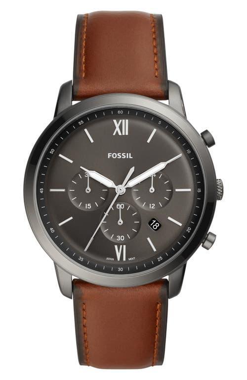 Fossil Neutra Chronograph Blue Dial Brown Leather Watch Product Image