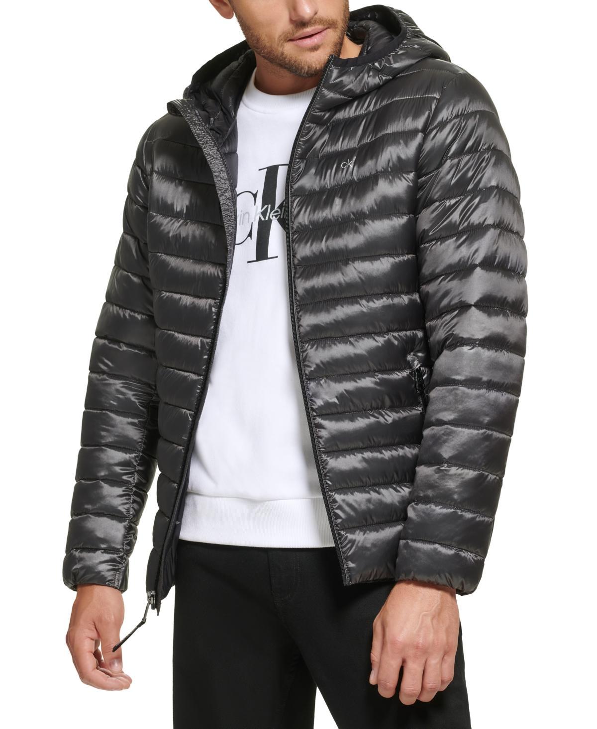 Calvin Klein Mens Hooded & Quilted Packable Jacket Product Image