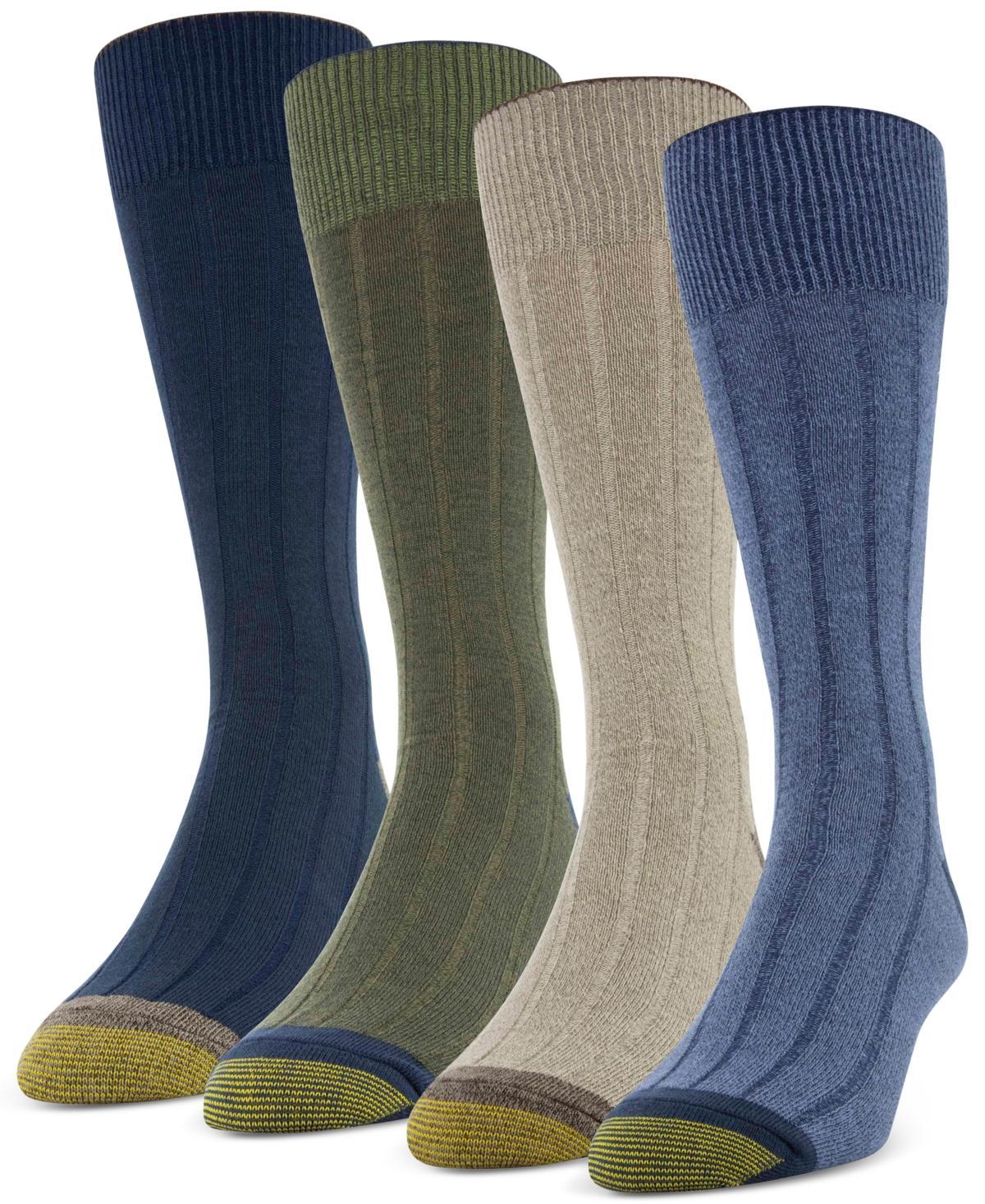 Mens 4-Pack Casual Rib Crew Socks, Created for Macys Product Image