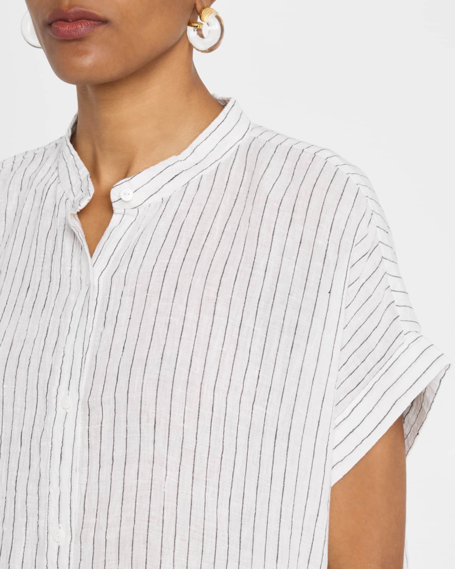 Striped Organic Linen Midi Dress Product Image