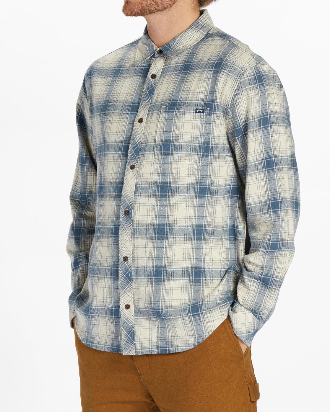 Coastline Flannel Long Sleeve Shirt - Oyster Male Product Image