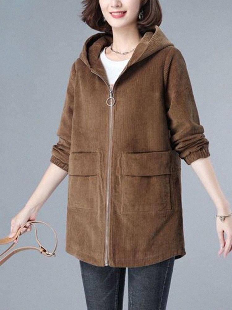 Corduroy Hooded Zip Jacket Product Image