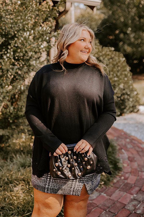 Kind Glance Eyelet Sweater in Black Curves Product Image