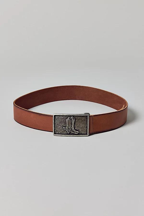 Metal Boot Buckle Leather Belt Mens at Urban Outfitters Product Image