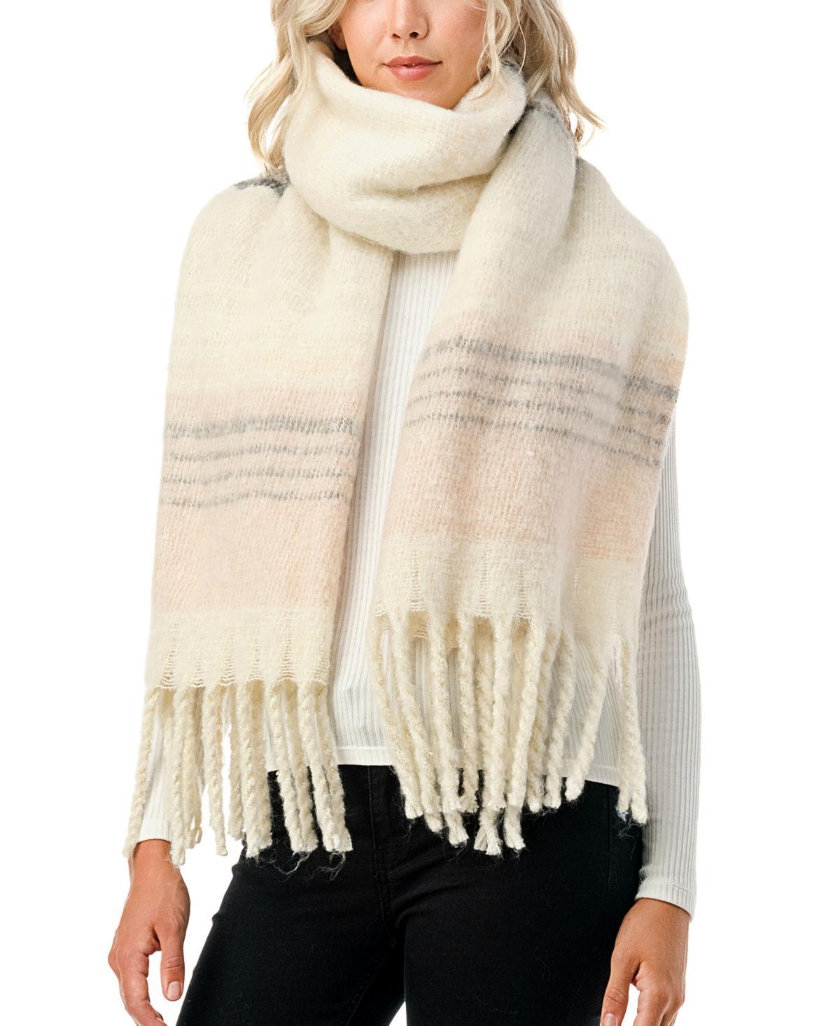 Marcus Adler Womens Stripe Scarf with Fringe Detail Product Image