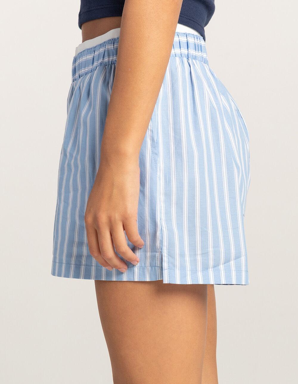 RSQ Womens Button Front Stripe Boxers - BLUE/WHT Product Image