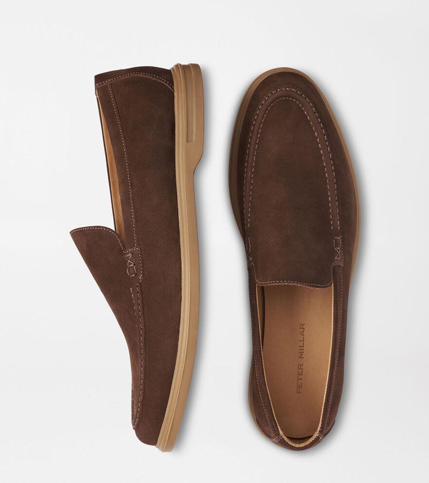 Peter Millar Mens Excursionist Nubuck Venetian Loafer | Color: Walnut | Size: 8.5 Product Image