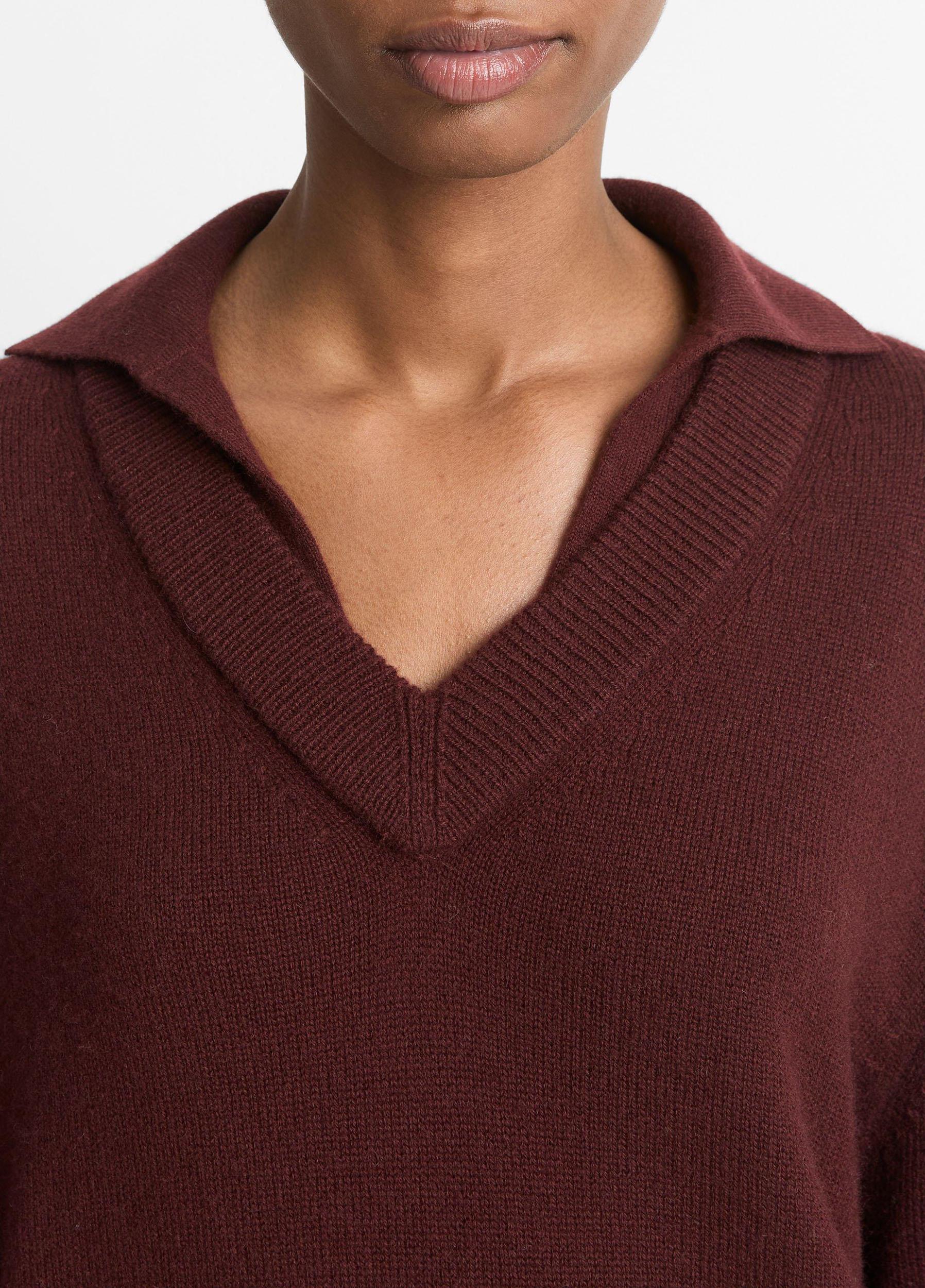Wool-Cashmere Double-Layer Collared Pullover Product Image