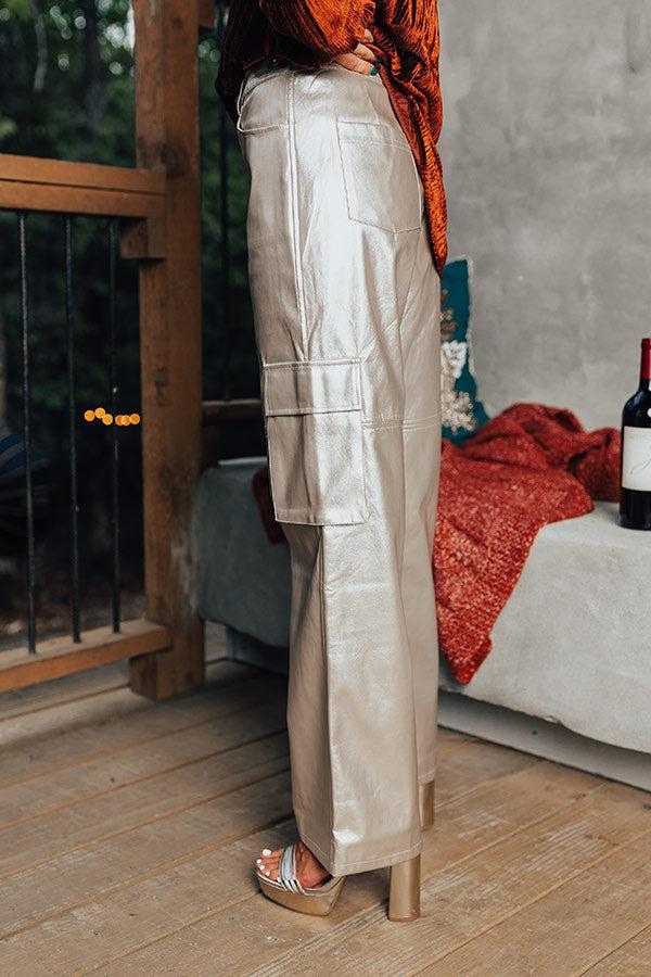 The Hannah High Waist Metallic Cargo Pants Product Image