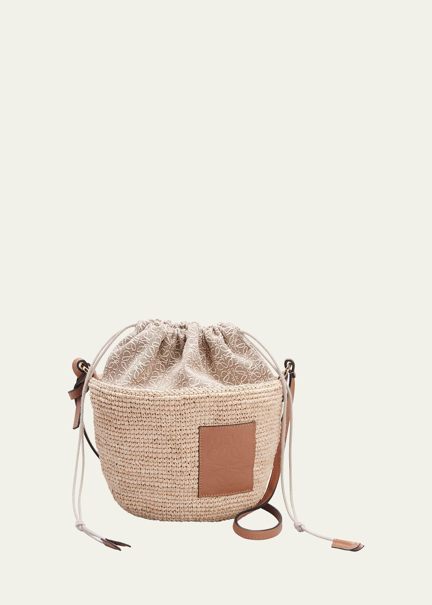 Womens Anagram Raffia Bucket Bag Product Image