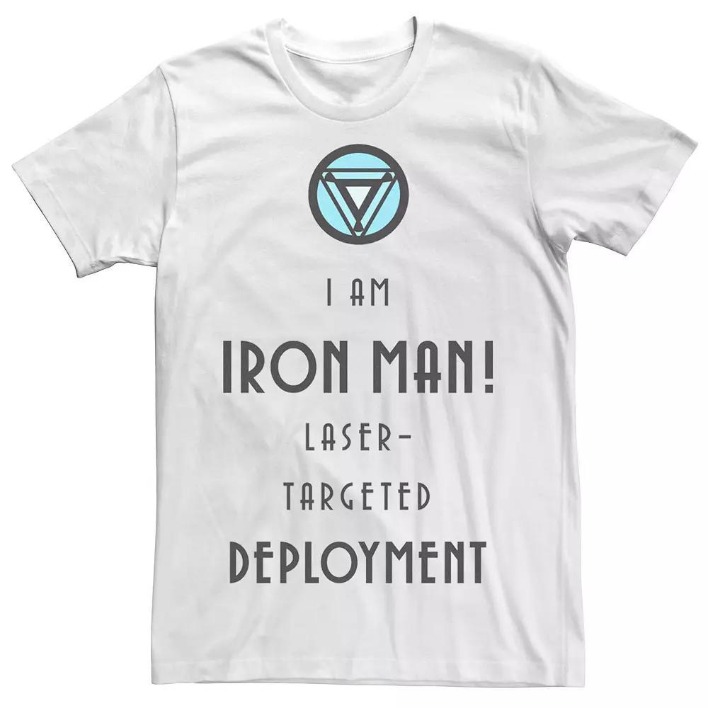 Men's Marvel Iron Man Laser-Targeted Deployment Text Tee, Size: XL, White Product Image