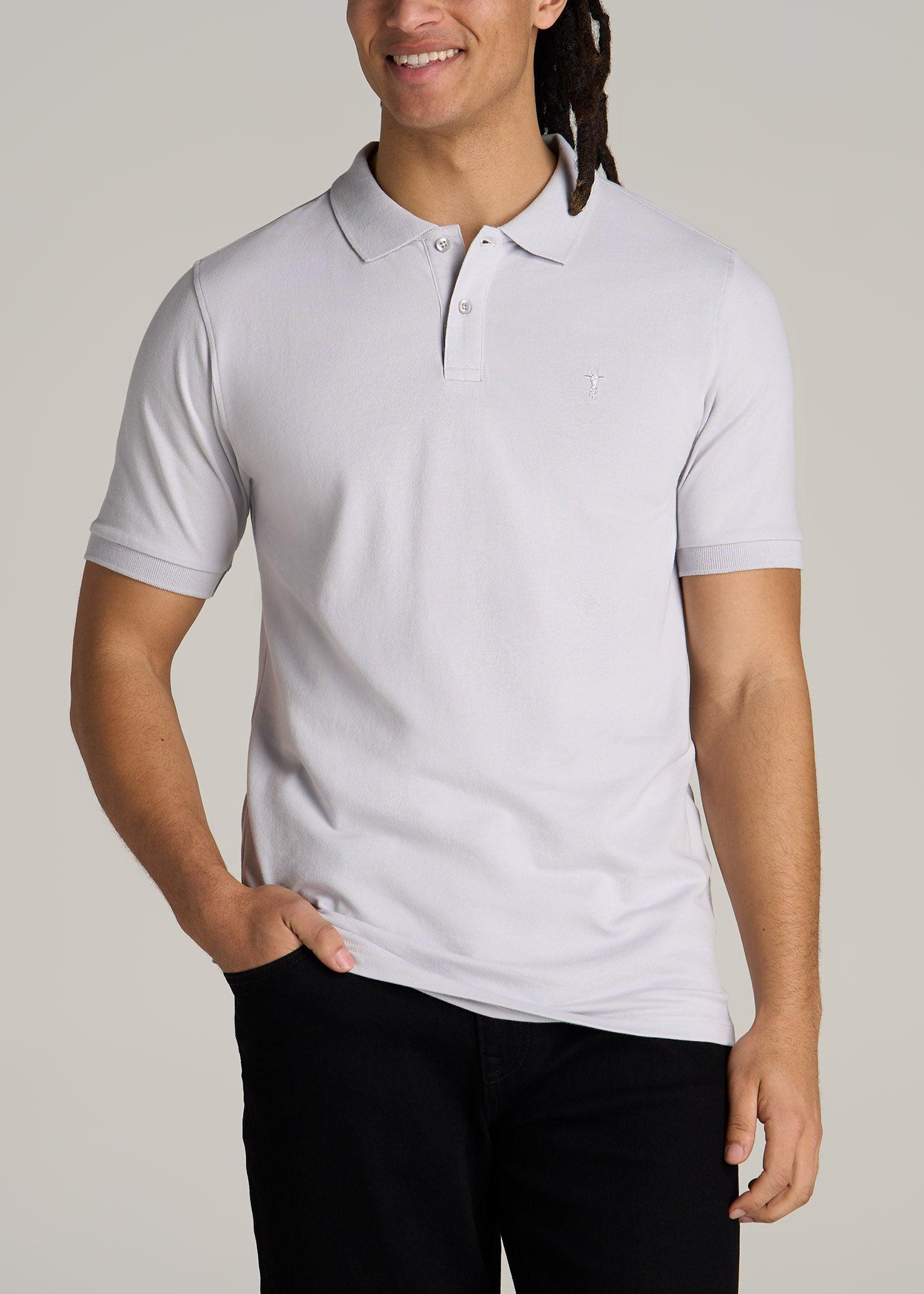 Men's Tall Classic Polo with Embroidered Logo in Vapor Grey Product Image