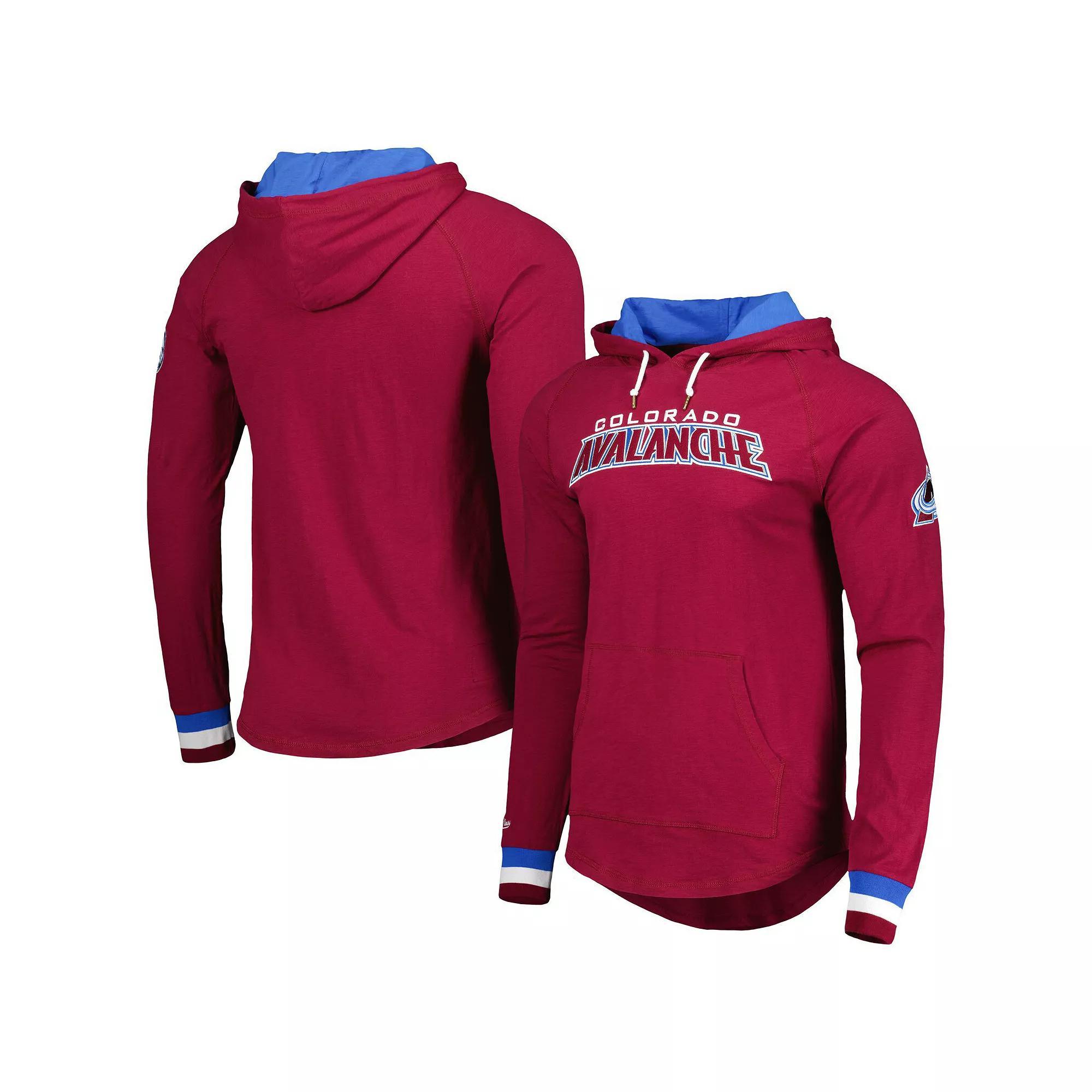 Men's Mitchell & Ness Burgundy Colorado Avalanche Legendary Slub Hoodie Long Sleeve T-Shirt, Size: XL, Med Re Product Image