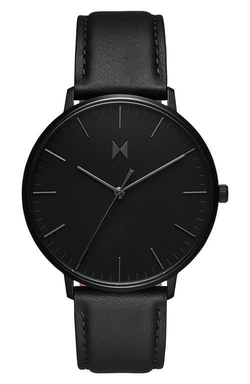 MVMT Mens Legacy Slim Panther Black Leather Strap Watch Product Image