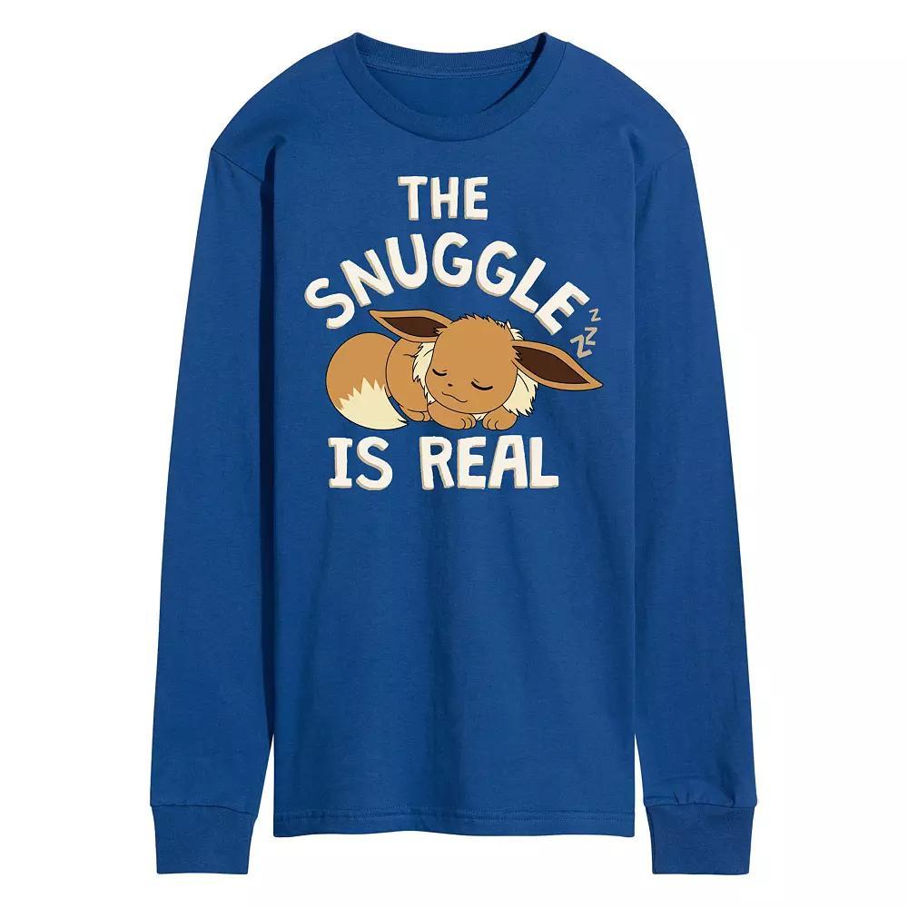 Mens Pokmon The Snuggle Eevee Long Sleeve Graphic Tee Product Image